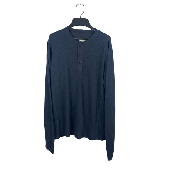Rag & Bone Long Sleeve Henley Classic Men’s Large Deep Navy 100% Cotton NWT - Picture 2 of 10
